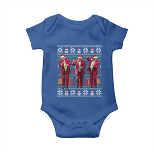 Funny Christmas Trump Dancing Baby Onesie 47th President Viral Dances Xmas Ugly Sweater TS02 Royal Blue Print Your Wear