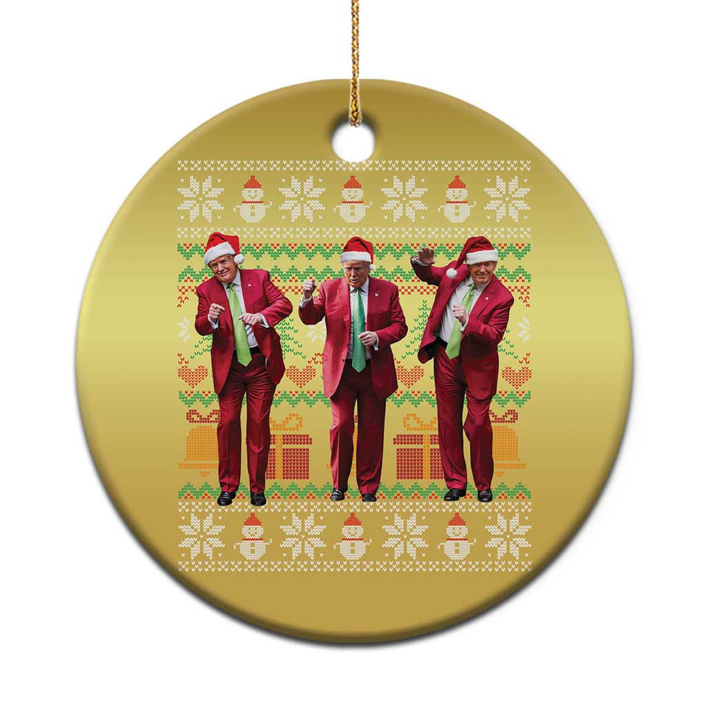 Funny Xmas Trump Dancing Christmas Ornament 47th President Viral Dances Xmas Ugly Sweater TS02 Print Your Wear