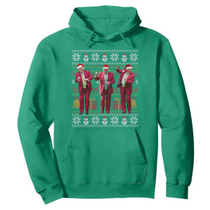 Funny Christmas Trump Dancing Hoodie 47th President Viral Dances Xmas Ugly Sweater TS02 Irish Green Print Your Wear