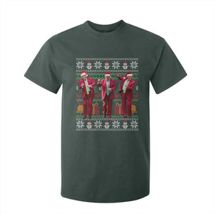 Funny Christmas Trump Dancing T Shirt For Kid 47th President Viral Dances Xmas Ugly Sweater TS02 Dark Forest Green Print Your Wear