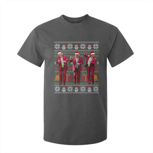 Funny Christmas Trump Dancing T Shirt For Kid 47th President Viral Dances Xmas Ugly Sweater TS02 Dark Heather Print Your Wear