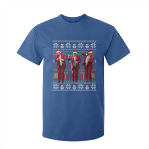 Funny Christmas Trump Dancing T Shirt For Kid 47th President Viral Dances Xmas Ugly Sweater TS02 Royal Blue Print Your Wear