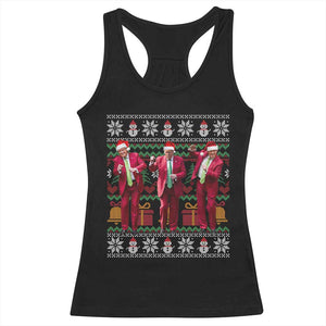 Funny Christmas Trump Dancing Racerback Tank Top 47th President Viral Dances Xmas Ugly Sweater TS02 Black Print Your Wear