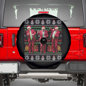 Funny Christmas Trump Dancing Spare Tire Cover 47th President Viral Dances Xmas Ugly Sweater TS02 Black Print Your Wear