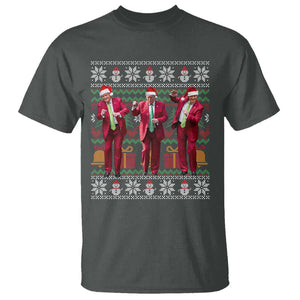 Funny Christmas Trump Dancing T Shirt 47th President Viral Dances Xmas Ugly Sweater TS02 Dark Heather Print Your Wear