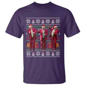 Funny Christmas Trump Dancing T Shirt 47th President Viral Dances Xmas Ugly Sweater TS02 Purple Print Your Wear