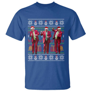 Funny Christmas Trump Dancing T Shirt 47th President Viral Dances Xmas Ugly Sweater TS02 Royal Blue Print Your Wear