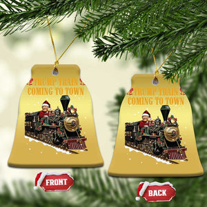 Xmas Trump Christmas Ornament Trump Train Is Coming To Town TS02 Bell Flake Gold Print Your Wear