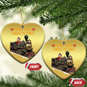 Xmas Trump Christmas Ornament Trump Train Is Coming To Town TS02 Heart Gold Print Your Wear