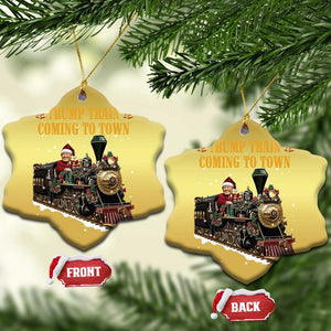 Xmas Trump Christmas Ornament Trump Train Is Coming To Town TS02 Snow Flake Gold Print Your Wear