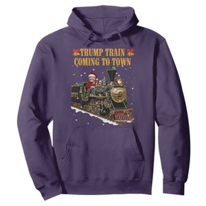 Christmas Trump Hoodie Trump Train Is Coming To Town TS02 Purple Print Your Wear