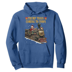 Christmas Trump Hoodie Trump Train Is Coming To Town TS02 Royal Blue Print Your Wear