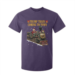 Christmas Trump T Shirt For Kid Trump Train Is Coming To Town TS02 Purple Print Your Wear