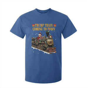 Christmas Trump T Shirt For Kid Trump Train Is Coming To Town TS02 Royal Blue Print Your Wear