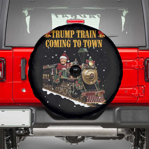 Christmas Trump Spare Tire Cover Trump Train Is Coming To Town TS02 Black Print Your Wear