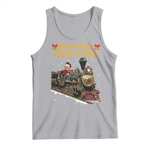 Christmas Trump Tank Top Trump Train Is Coming To Town TS02 Athletic Heather Print Your Wear