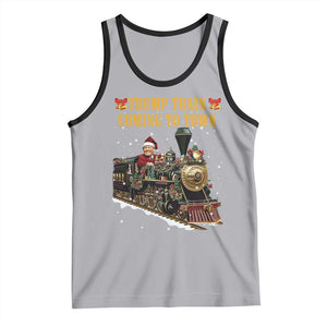 Christmas Trump Tank Top Trump Train Is Coming To Town TS02 Athletic Heather Black Print Your Wear