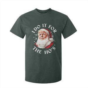 Christmas Trump T Shirt For Kid I Do It For The Hos Santa Donald TS02 Dark Forest Green Print Your Wear