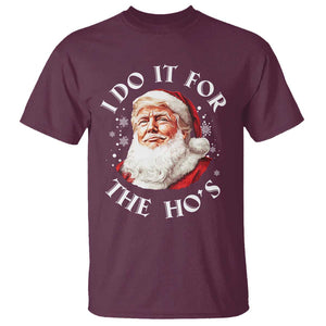 Christmas Trump T Shirt I Do It For The Hos Santa Donald TS02 Maroon Print Your Wear