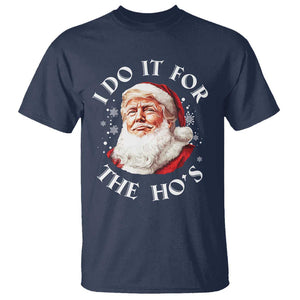 Christmas Trump T Shirt I Do It For The Hos Santa Donald TS02 Navy Print Your Wear