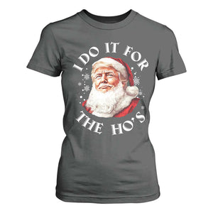 Christmas Trump T Shirt For Women I Do It For The Hos Santa Donald TS02 Dark Heather Print Your Wear