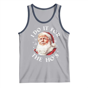 Christmas Trump Tank Top I Do It For The Hos Santa Donald TS02 Athletic Heather Navy Print Your Wear