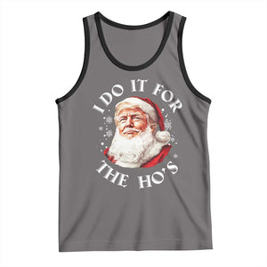 Christmas Trump Tank Top I Do It For The Hos Santa Donald TS02 Deep Heather Black Print Your Wear