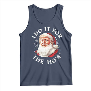 Christmas Trump Tank Top I Do It For The Hos Santa Donald TS02 Navy Print Your Wear