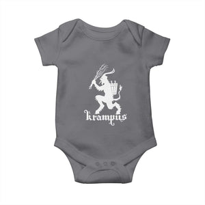 Mythical Krampus Baby Onesie Scary Christmas Horror Occult Holiday Eastern Folklore TS02 Charcoal Print Your Wear