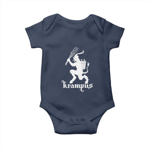 Mythical Krampus Baby Onesie Scary Christmas Horror Occult Holiday Eastern Folklore TS02 Navy Print Your Wear