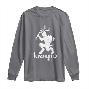 Mythical Krampus Long Sleeve Shirt Scary Christmas Horror Occult Holiday Eastern Folklore TS02 Charcoal Print Your Wear