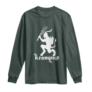 Mythical Krampus Long Sleeve Shirt Scary Christmas Horror Occult Holiday Eastern Folklore TS02 Dark Forest Green Print Your Wear