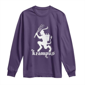 Mythical Krampus Long Sleeve Shirt Scary Christmas Horror Occult Holiday Eastern Folklore TS02 Purple Print Your Wear