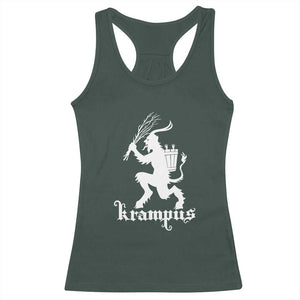 Mythical Krampus Racerback Tank Top Scary Christmas Horror Occult Holiday Eastern Folklore TS02 Dark Forest Green Print Your Wear