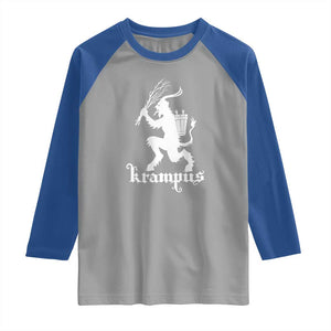 Mythical Krampus Raglan Shirt Scary Christmas Horror Occult Holiday Eastern Folklore TS02 Sport Gray Royal Print Your Wear