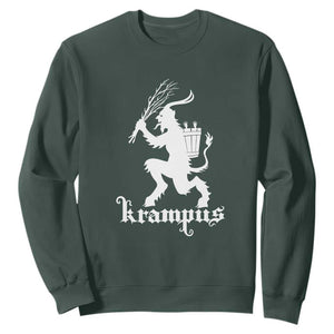 Mythical Krampus Sweatshirt Scary Christmas Horror Occult Holiday Eastern Folklore TS02 Dark Forest Green Print Your Wear