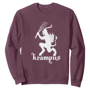 Mythical Krampus Sweatshirt Scary Christmas Horror Occult Holiday Eastern Folklore TS02 Maroon Print Your Wear