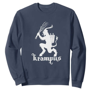 Mythical Krampus Sweatshirt Scary Christmas Horror Occult Holiday Eastern Folklore TS02 Navy Print Your Wear