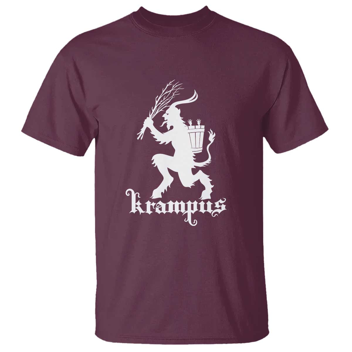 Mythical Krampus T Shirt Scary Christmas Horror Occult Holiday Eastern Folklore TS02 Maroon Print Your Wear
