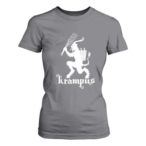 Mythical Krampus T Shirt For Women Scary Christmas Horror Occult Holiday Eastern Folklore TS02 Charcoal Print Your Wear