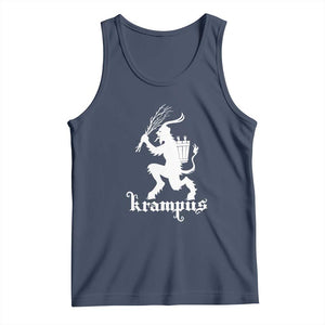 Mythical Krampus Tank Top Scary Christmas Horror Occult Holiday Eastern Folklore TS02 Navy Print Your Wear