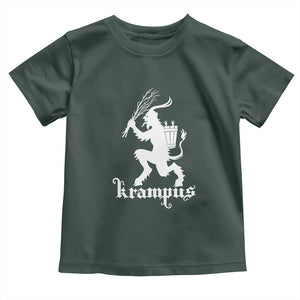 Mythical Krampus Toddler T Shirt Scary Christmas Horror Occult Holiday Eastern Folklore TS02 Dark Forest Green Print Your Wear