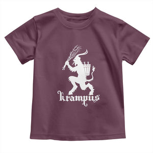 Mythical Krampus Toddler T Shirt Scary Christmas Horror Occult Holiday Eastern Folklore TS02 Maroon Print Your Wear