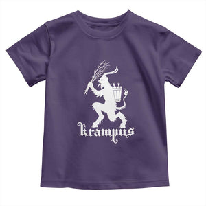 Mythical Krampus Toddler T Shirt Scary Christmas Horror Occult Holiday Eastern Folklore TS02 Purple Print Your Wear