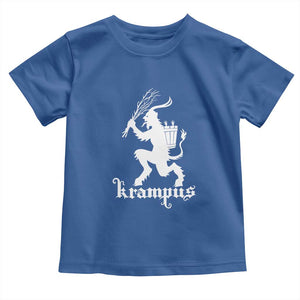 Mythical Krampus Toddler T Shirt Scary Christmas Horror Occult Holiday Eastern Folklore TS02 Royal Blue Print Your Wear