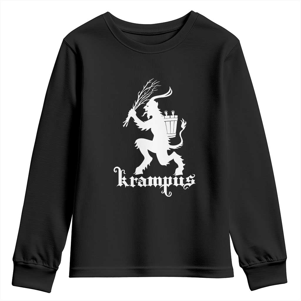 Mythical Krampus Youth Sweatshirt Scary Christmas Horror Occult Holiday Eastern Folklore TS02 Black Print Your Wear