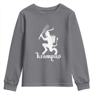 Mythical Krampus Youth Sweatshirt Scary Christmas Horror Occult Holiday Eastern Folklore TS02 Charcoal Print Your Wear