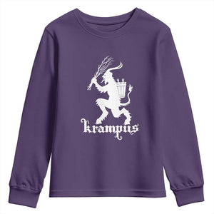 Mythical Krampus Youth Sweatshirt Scary Christmas Horror Occult Holiday Eastern Folklore TS02 Purple Print Your Wear