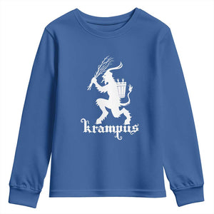 Mythical Krampus Youth Sweatshirt Scary Christmas Horror Occult Holiday Eastern Folklore TS02 Royal Blue Print Your Wear