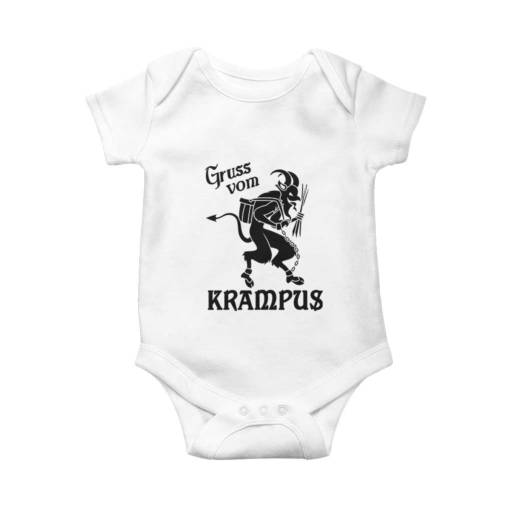Krampus Baby Onesie Gruss Vom Greetings TS02 White Print Your Wear